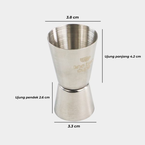 One Two Cups Gelas Ukur Bartender Cocktail Measuring Double Shot LE2