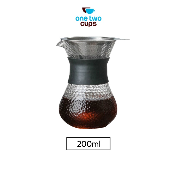 One Two Cups Coffee Maker Pot V60 Drip Kettle with Filter 200ml - One ...